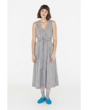 Ace & Jig Callie Sleeveless Belted V-Neck Dress - White