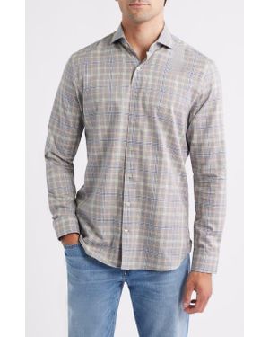 Johnnie-o Linnley Check Cotton Button-Up Shirt - Gray