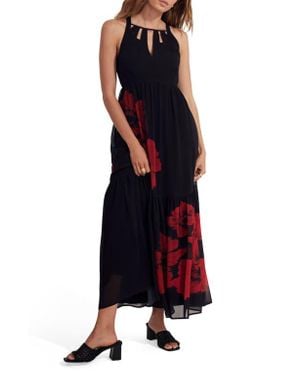 Mint Velvet Floral Keyhole Maxi Dress - Blue