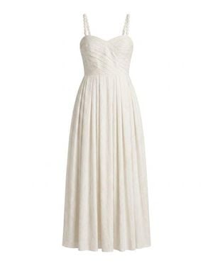 Cartolina Nantucket Marabel Sweetheart Jacquard Midi Dress - White