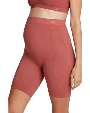 Cache Coeur Zoe Rib Maternity Shorts - Red