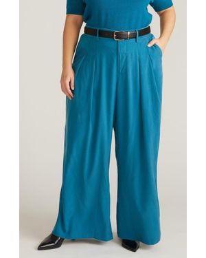 UNIVERSAL STANDARD Cooling Cupro Wide Leg Pants - Blue