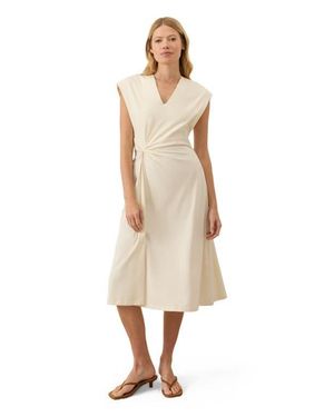 Pact Cotton Jersey V-Neck Twist Dress Made With Organic Cotton - Natural