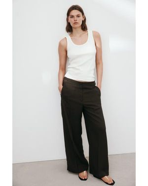 H&M Wide Tailored Pants - White