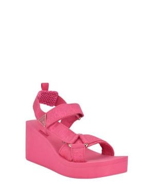 Guess Daysa Slingback Platform Wedge Sandal - Pink