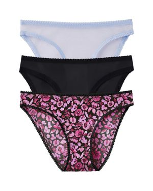 On Gossamer 3-Pack Mesh Hip Bikinis - Purple