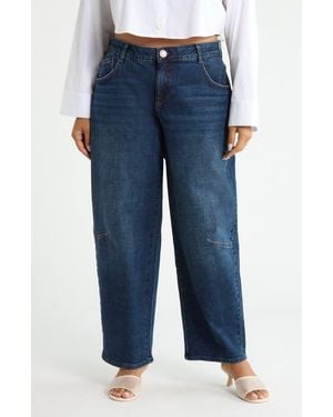 Wit & Wisdom High Waist Barrel Leg Jeans - Blue