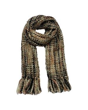 feel good Stella Acrylic Multi Colored Winter Scarf - Green