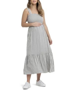 Ripe Maternity Ollie Smocked Dress - Gray