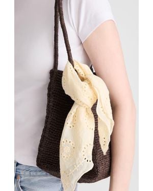 Madewell Embroidered Floral Eyelet Organic Cotton Bandana - Natural