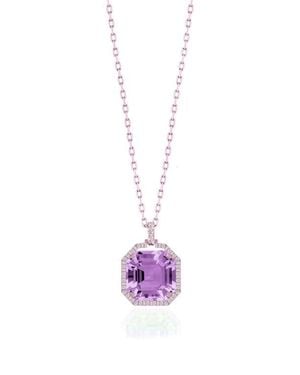 Goshwara Gossip Asscher Cut Stone & Pavé Diamond Pendant Necklace - White