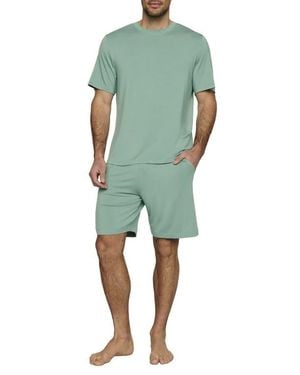 Eberjey Henry Stretch Tencel Modal Short Pajamas - Green