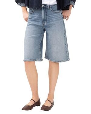 Silver Jeans Co. Be Easy High Waist Long Denim Shorts - Blue
