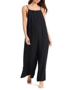 Sanctuary Pleated Cover-Up Overalls - Black