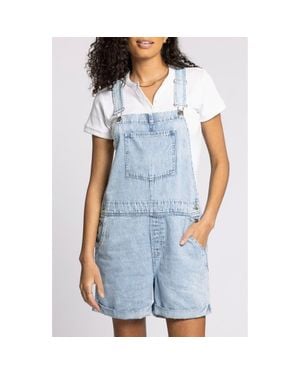 Thread & Supply Connor Short Denim Overalls - Blue