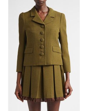 ShuShu/Tong Wool Twill Crop Jacket - Green