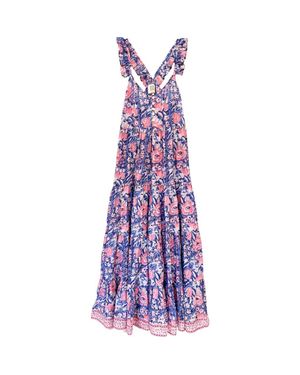 Alicia Bell Harlow Floral Tiered Cotton Maxi Sundress - Purple