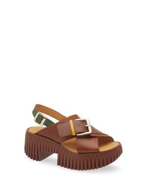 4Ccccees Plia Juno Platform Slingback Sandal - Brown