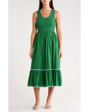 Sugarlips Jessy Smocked Midi Dress - Green