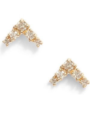 SET & STONES Vienna Diamond Stud Earrings - Metallic