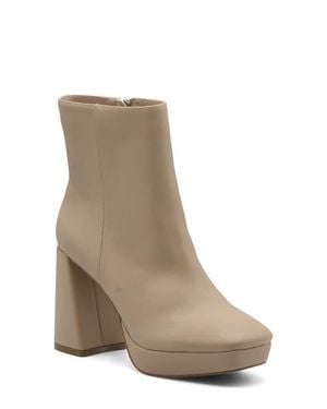 Charles David Narah Block Heel Platform Bootie - Natural
