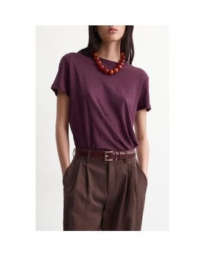 Mango Linen T-Shirt - Purple