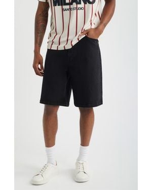 Saint Studio Newport Cotton Denim Shorts - Black