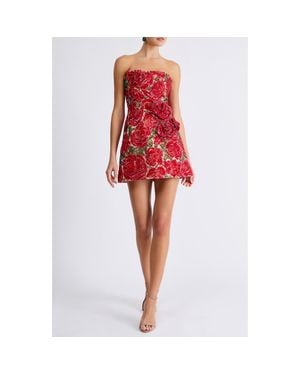 HELSI Caprice Embellished Strapless Cocktail Minidress - Red
