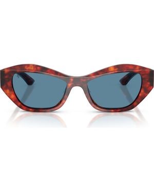 Ferrari 53Mm Polarized Cat Eye Sunglasses - Blue