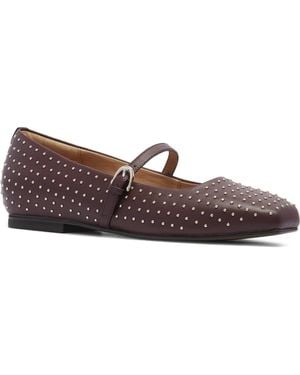 Frankie Hepburn Mary Jane Flat - Brown