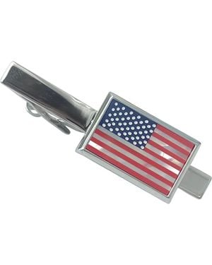Link Up American Flag Mother Of Pearl Tie Bar - Blue