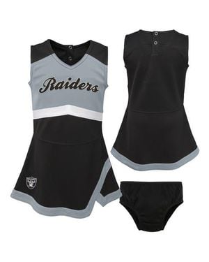 Outerstuff Girls Toddler Las Vegas Raiders Cheer Captain Dress With Bloomers - Black