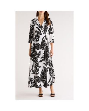 Cece Floral Faux Wrap Maxi Dress - Black