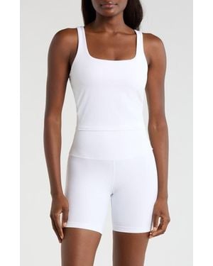 Mpg Crop Rib Tank Top - White