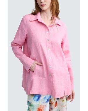 Luukaa Phalia Solid Linen Shirt - Pink