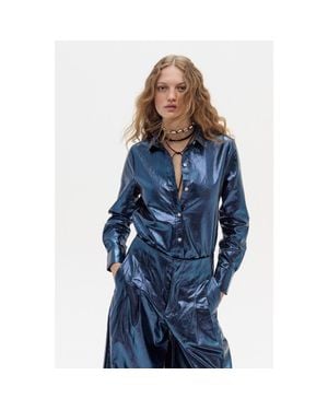 Lanhtropy San Marino Metallic Linen Top - Blue