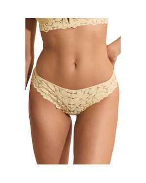 Etam Celeste Lace Tanga Thong - Yellow