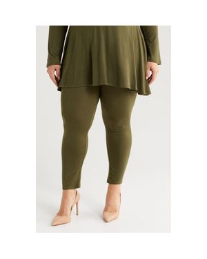 24seven Comfort Apparel Comfortable Ankle Leggings - Green