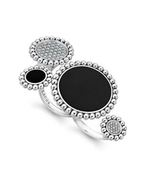 Lagos Maya Diamond Circle Statement Ring - Black
