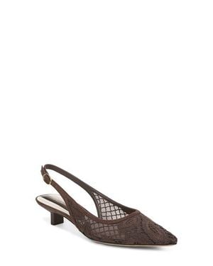 Franco Sarto Pura Slingback Pointed Toe Kitten Heel Pump - Brown