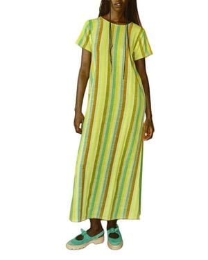 Ace & Jig Mette Button Back Belted A-Line Maxi Dress - Green