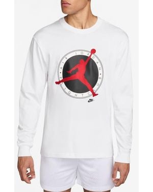 Nike Mj Flight Club Long Sleeve Graphic T-Shirt - White