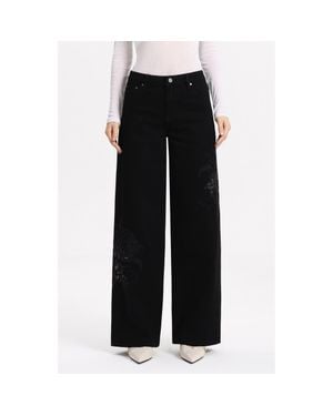Bayeas High Waist Wide Leg Jeans - Black