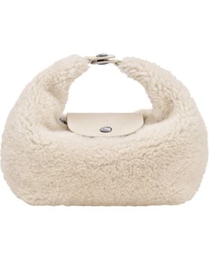 Longchamp Genuine Shearling Round Handbag - Metallic