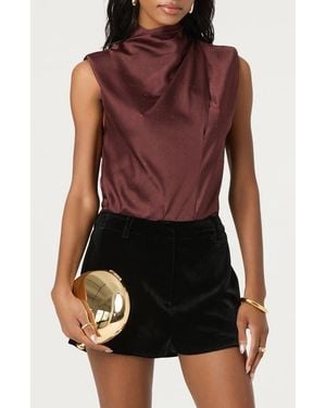 Astr Inaya Crystal Studded Sleeveless Top - Red