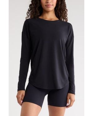 Zella Breathe Long Sleeve Performance T-Shirt - Black