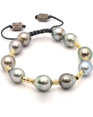 Armenta Tahitian Pearl Beaded Slider Bracelet - Metallic