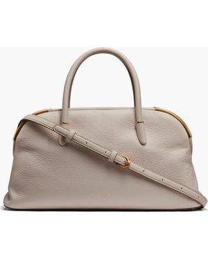 Donna Karan Satin Leather Satchel - Gray