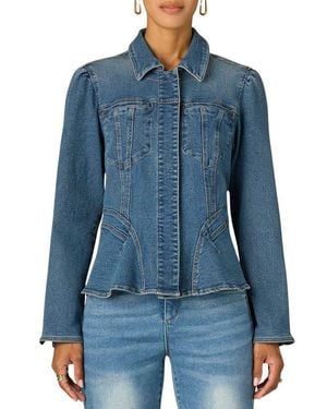Wit & Wisdom Peplum Denim Jacket - Blue