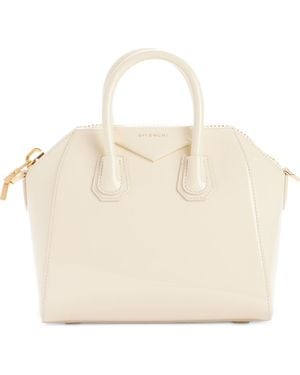Givenchy Mini Antigona Patent Leather Satchel - Natural